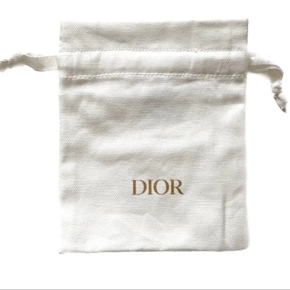 Christian Dior White Drawstring Pouch Thick material New! Use for jewelry - Picture 2 of 4